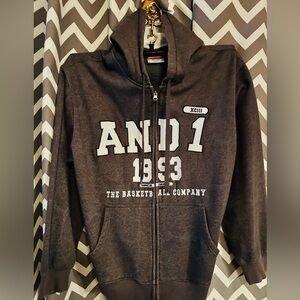 AND ONE embroidered full zip hoodie